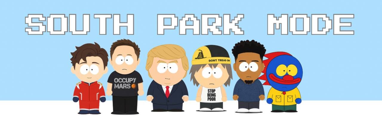 The South Park Mode crew standing in the snow
